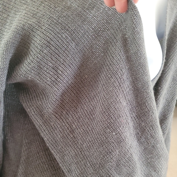 Bar III Surplice Sweater Heather Grey - Picture 10 of 10